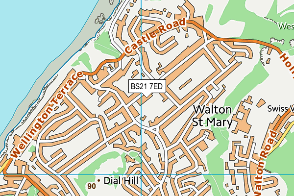 BS21 7ED map - OS VectorMap District (Ordnance Survey)