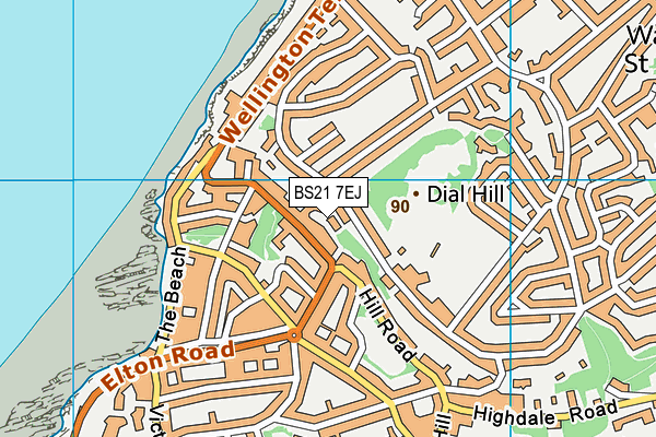 BS21 7EJ map - OS VectorMap District (Ordnance Survey)
