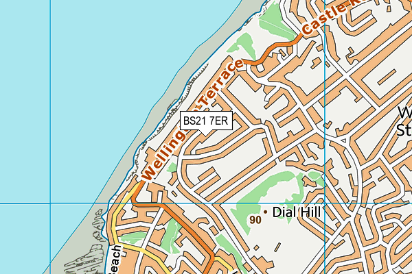 BS21 7ER map - OS VectorMap District (Ordnance Survey)