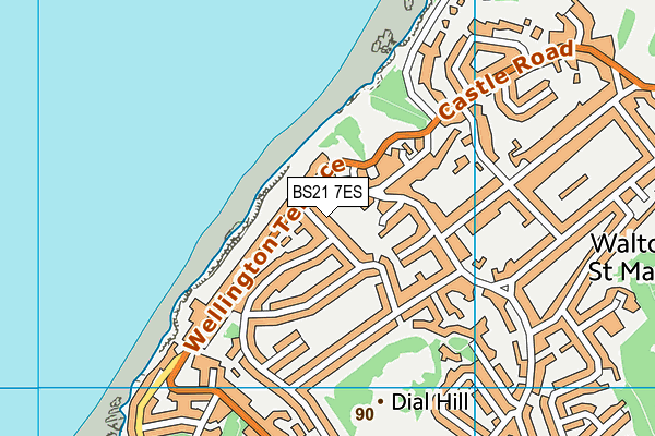 BS21 7ES map - OS VectorMap District (Ordnance Survey)