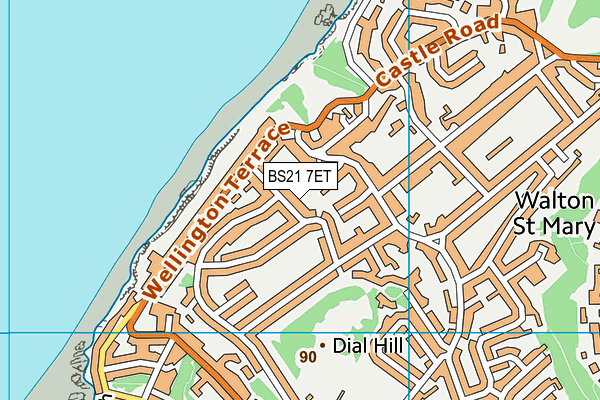 BS21 7ET map - OS VectorMap District (Ordnance Survey)