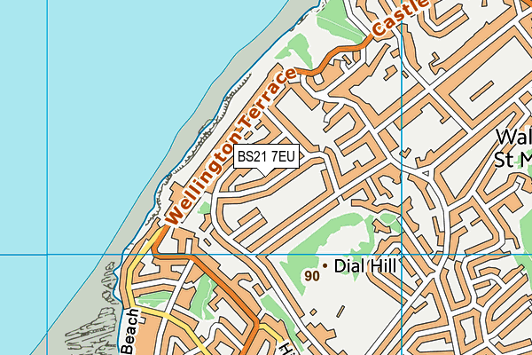 BS21 7EU map - OS VectorMap District (Ordnance Survey)