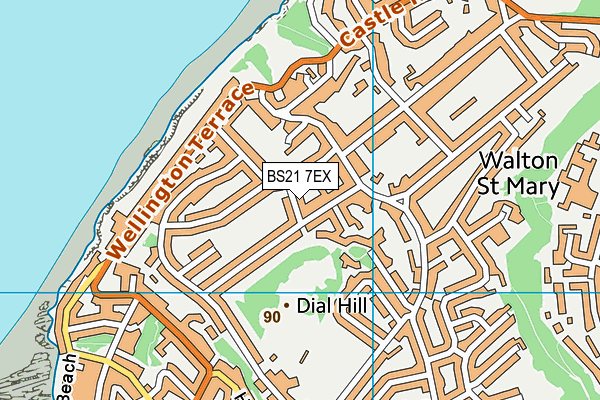 BS21 7EX map - OS VectorMap District (Ordnance Survey)
