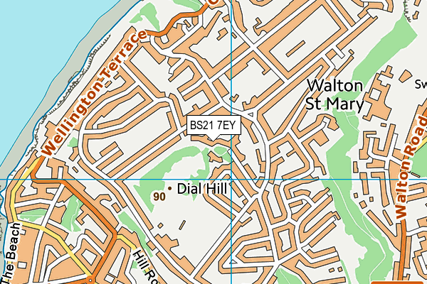 BS21 7EY map - OS VectorMap District (Ordnance Survey)
