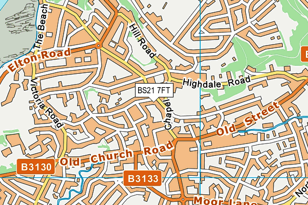 BS21 7FT map - OS VectorMap District (Ordnance Survey)
