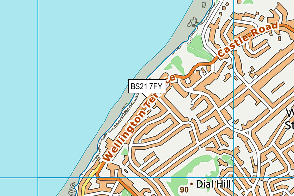 BS21 7FY map - OS VectorMap District (Ordnance Survey)