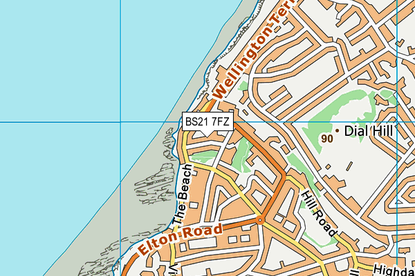 BS21 7FZ map - OS VectorMap District (Ordnance Survey)