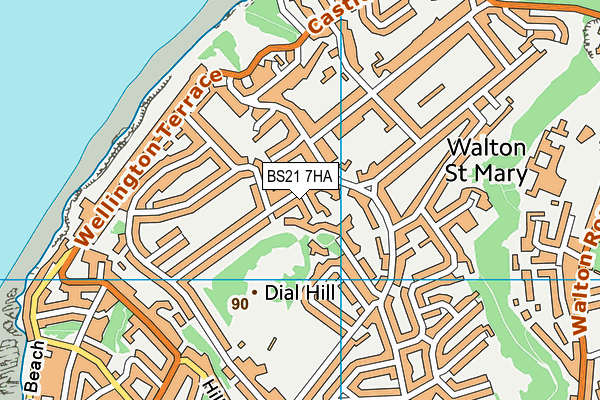 BS21 7HA map - OS VectorMap District (Ordnance Survey)