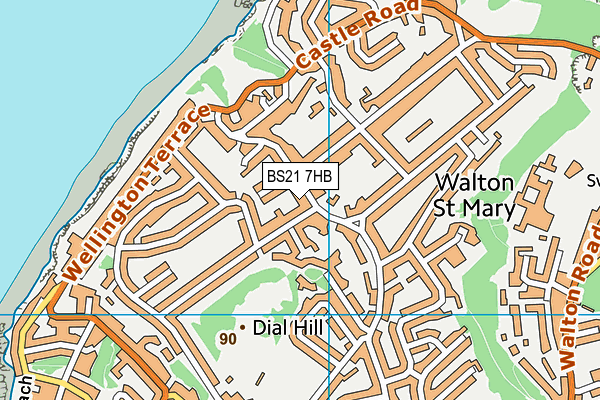 BS21 7HB map - OS VectorMap District (Ordnance Survey)