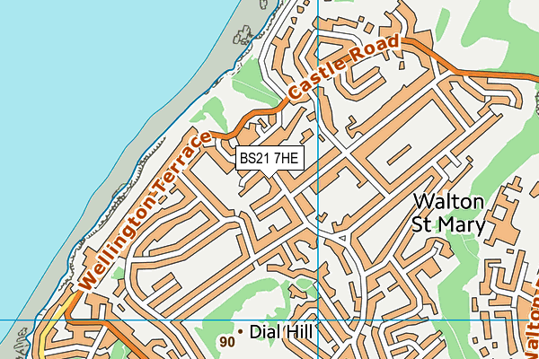BS21 7HE map - OS VectorMap District (Ordnance Survey)