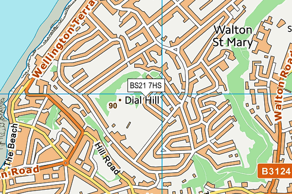 BS21 7HS map - OS VectorMap District (Ordnance Survey)