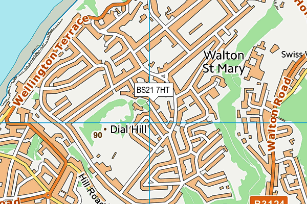 BS21 7HT map - OS VectorMap District (Ordnance Survey)