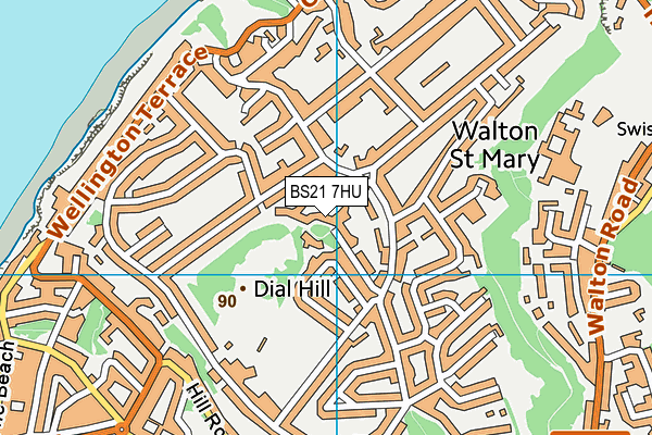 BS21 7HU map - OS VectorMap District (Ordnance Survey)