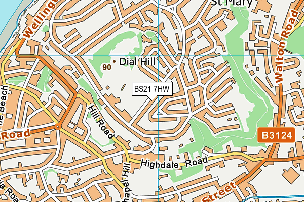 BS21 7HW map - OS VectorMap District (Ordnance Survey)
