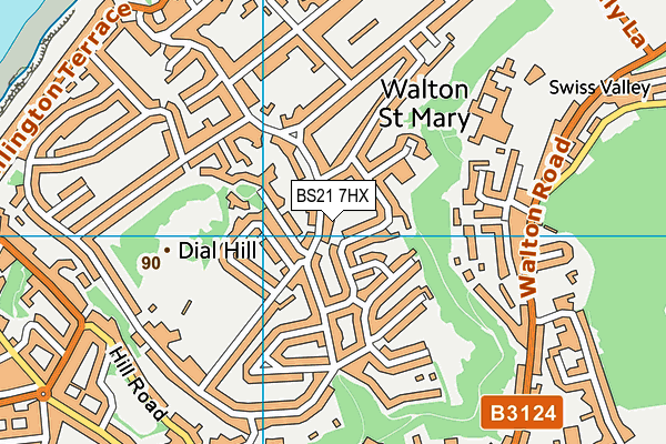 BS21 7HX map - OS VectorMap District (Ordnance Survey)