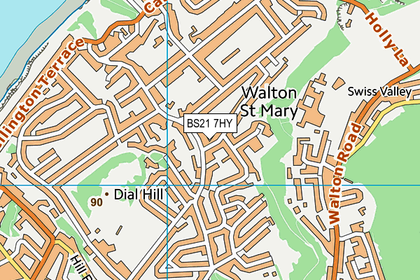 BS21 7HY map - OS VectorMap District (Ordnance Survey)