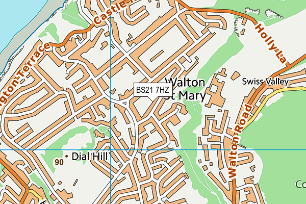 BS21 7HZ map - OS VectorMap District (Ordnance Survey)