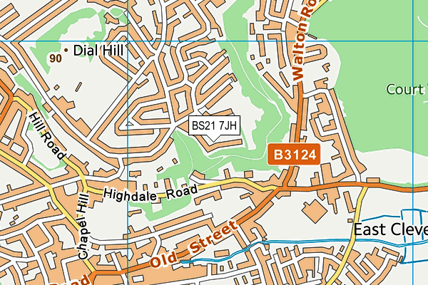BS21 7JH map - OS VectorMap District (Ordnance Survey)