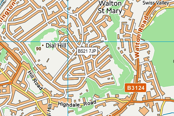 BS21 7JP map - OS VectorMap District (Ordnance Survey)