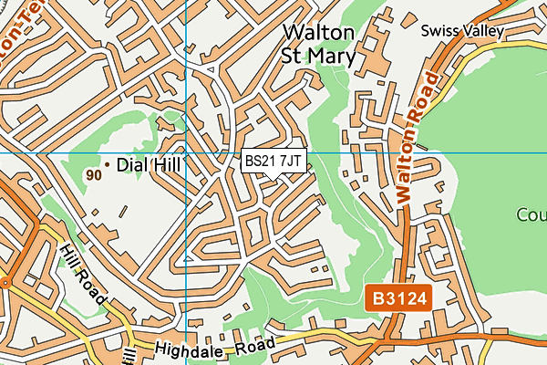BS21 7JT map - OS VectorMap District (Ordnance Survey)