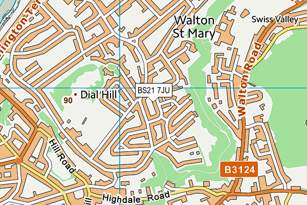BS21 7JU map - OS VectorMap District (Ordnance Survey)