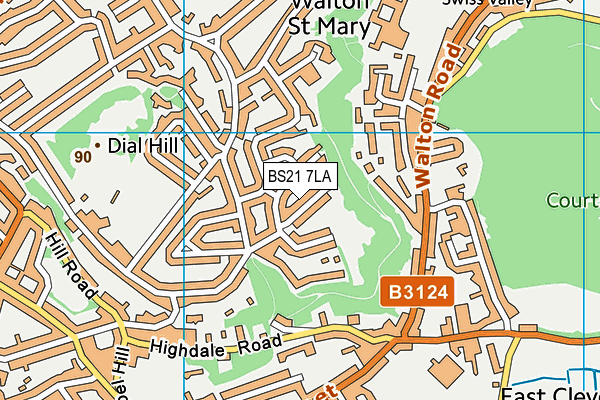 BS21 7LA map - OS VectorMap District (Ordnance Survey)