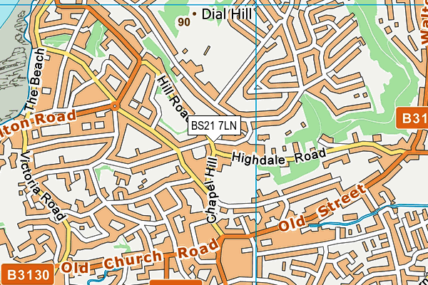 BS21 7LN map - OS VectorMap District (Ordnance Survey)