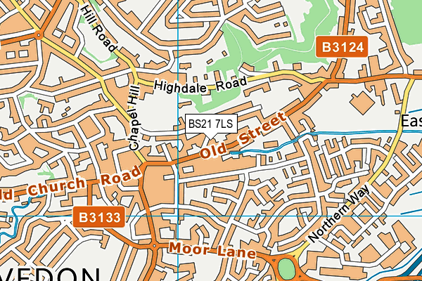 BS21 7LS map - OS VectorMap District (Ordnance Survey)