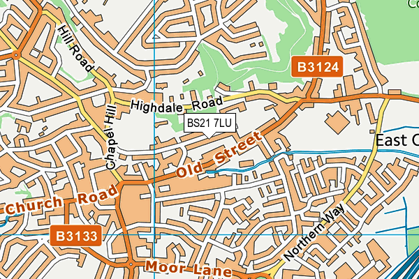 BS21 7LU map - OS VectorMap District (Ordnance Survey)