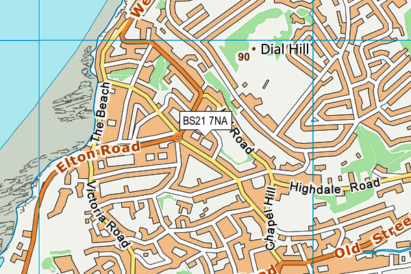 BS21 7NA map - OS VectorMap District (Ordnance Survey)