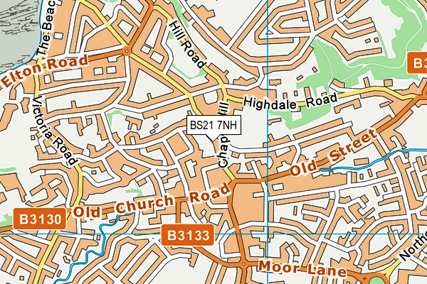 BS21 7NH map - OS VectorMap District (Ordnance Survey)