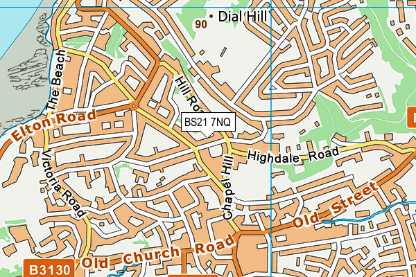 BS21 7NQ map - OS VectorMap District (Ordnance Survey)