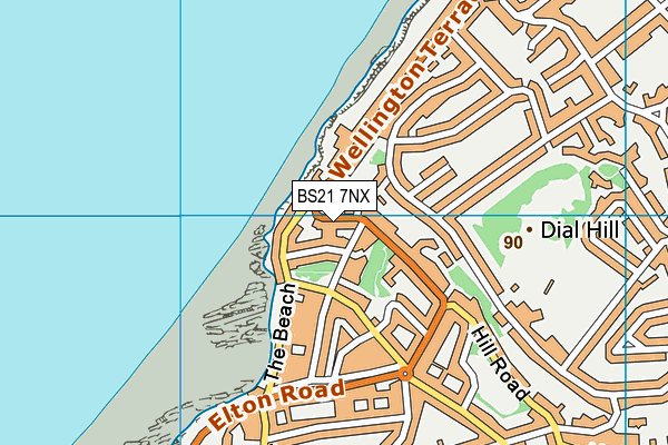 BS21 7NX map - OS VectorMap District (Ordnance Survey)