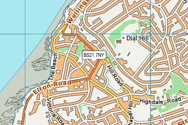BS21 7NY map - OS VectorMap District (Ordnance Survey)