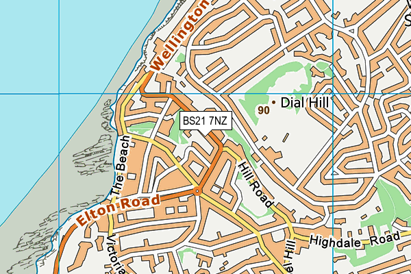 BS21 7NZ map - OS VectorMap District (Ordnance Survey)