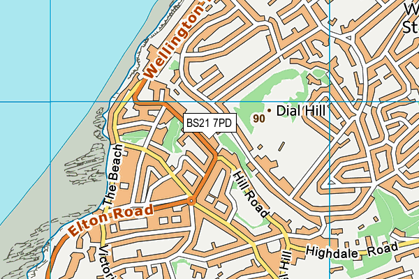 BS21 7PD map - OS VectorMap District (Ordnance Survey)