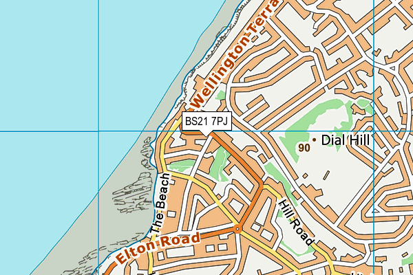 BS21 7PJ map - OS VectorMap District (Ordnance Survey)