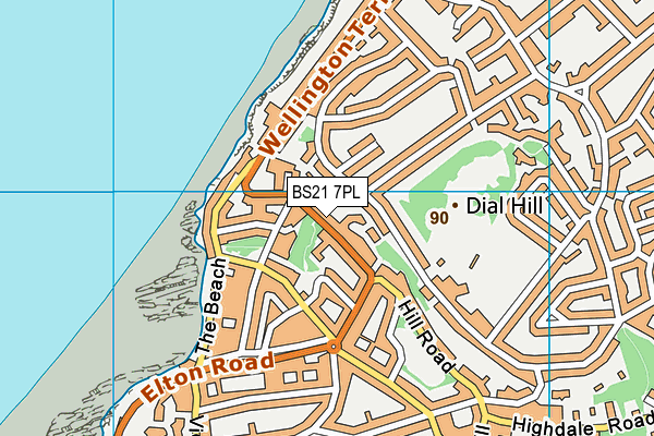 BS21 7PL map - OS VectorMap District (Ordnance Survey)