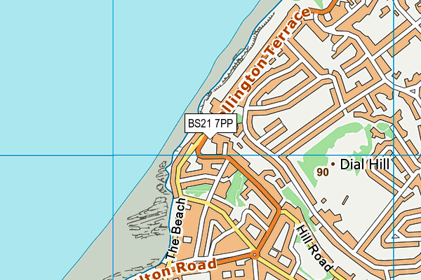 BS21 7PP map - OS VectorMap District (Ordnance Survey)