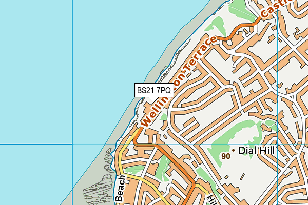BS21 7PQ map - OS VectorMap District (Ordnance Survey)