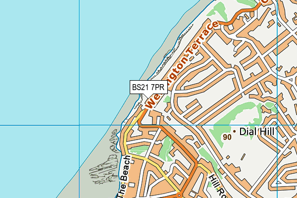 BS21 7PR map - OS VectorMap District (Ordnance Survey)
