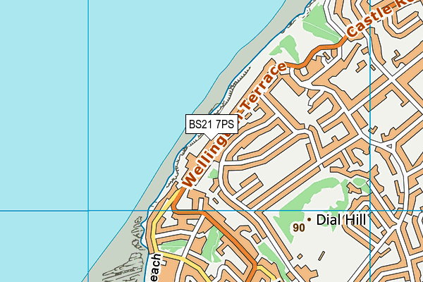 BS21 7PS map - OS VectorMap District (Ordnance Survey)