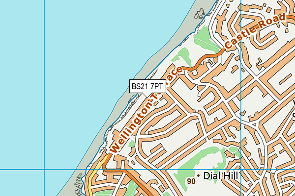 BS21 7PT map - OS VectorMap District (Ordnance Survey)