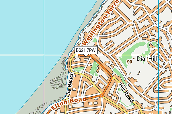 BS21 7PW map - OS VectorMap District (Ordnance Survey)