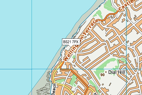 BS21 7PX map - OS VectorMap District (Ordnance Survey)