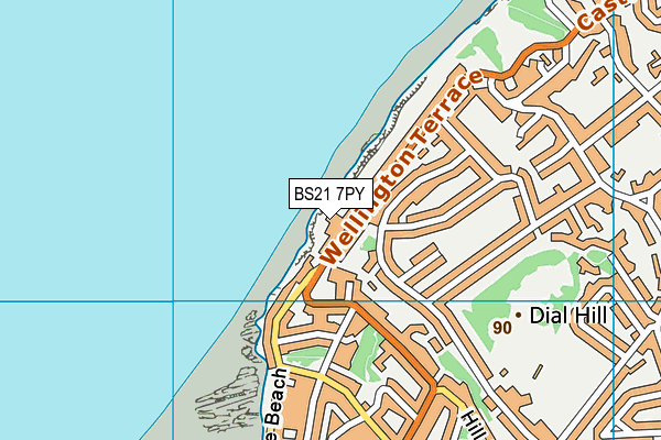 BS21 7PY map - OS VectorMap District (Ordnance Survey)