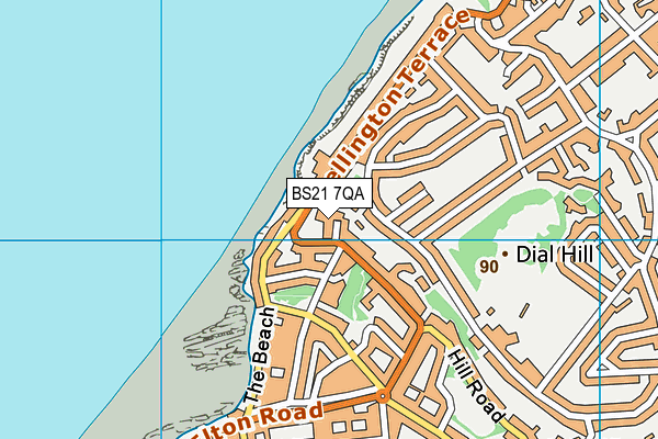 BS21 7QA map - OS VectorMap District (Ordnance Survey)