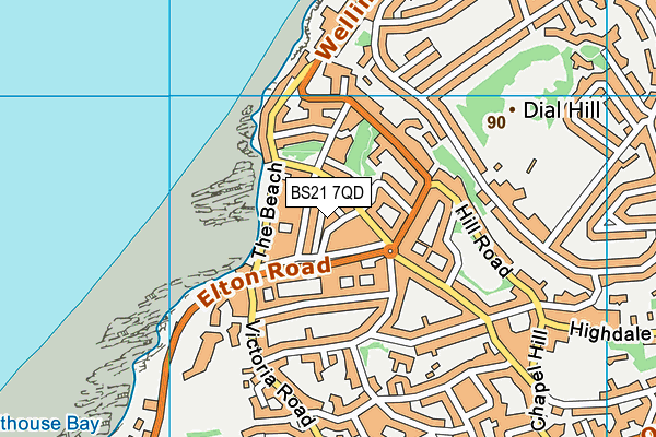 BS21 7QD map - OS VectorMap District (Ordnance Survey)
