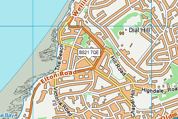 BS21 7QE map - OS VectorMap District (Ordnance Survey)
