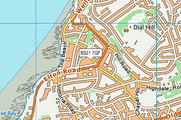 BS21 7QF map - OS VectorMap District (Ordnance Survey)